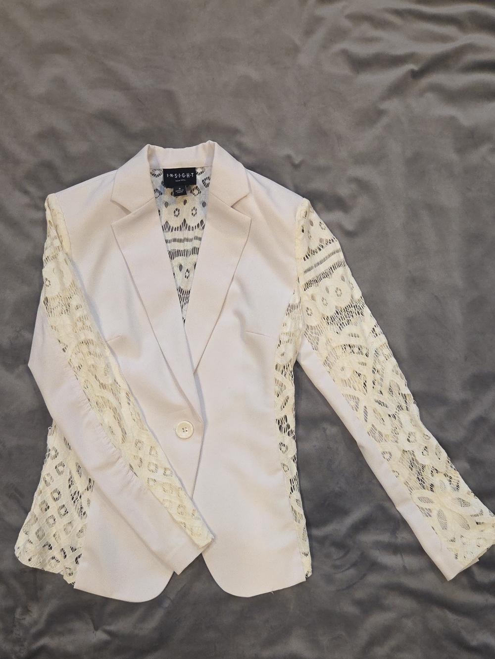 White Crochet Blazer By Insight - Picture 1 of 8
